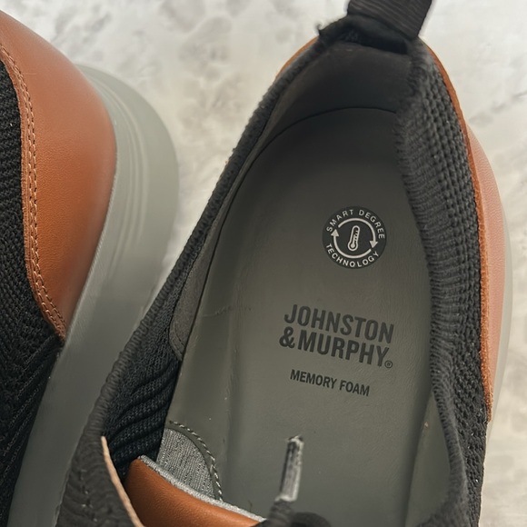 JONHSTON & MURPHY MENS ATHLETIC SHOES BLACK Sz 15 - Picture 4 of 9